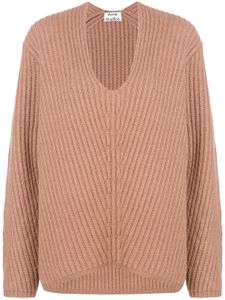 Acne Studios oversized V-neck jumper - Brown