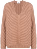 Acne Studios oversized V-neck jumper - Brown - thumbnail