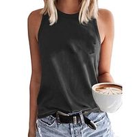 Women's Tank Top Camis Green Blue Wine Plain Backless Patchwork Sleeveless Casual Holiday Casual Round Neck Regular Plus Size S Lightinthebox - thumbnail