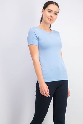 Womens Short Sleeve Slim Fit T-Shirt Sky Blue Womens Short Sleeve Slim Fit T-Shirt Sky Blue