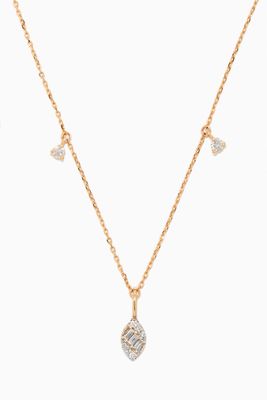 Diamond Petal Choker Necklace in 10kt Yellow Gold