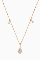 Diamond Petal Choker Necklace in 10kt Yellow Gold - thumbnail