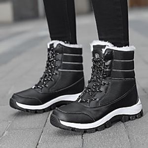 Women's Boots Platform Booties Ankle Boots Outdoor Cotton Lace-up Red Black  Booties  Ankle Boots Lightinthebox