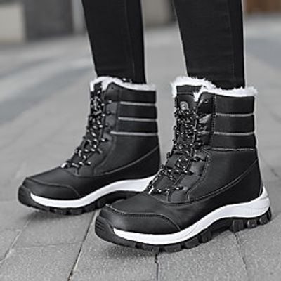 Women's Boots Platform Booties Ankle Boots Outdoor Cotton Lace-up Red Black  Booties  Ankle Boots Lightinthebox