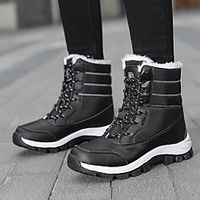 Women's Boots Platform Booties Ankle Boots Outdoor Cotton Lace-up Red Black  Booties  Ankle Boots Lightinthebox - thumbnail