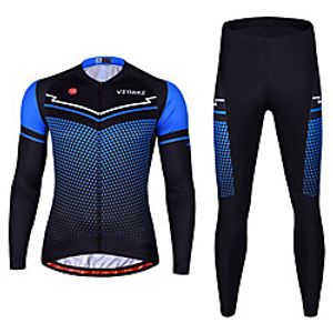 Men's Long Sleeve Cycling Jersey with Tights Spandex Black  Red Bule  Black Polka Dot Stripes Bike Quick Dry Sports Polka Dot Mountain Bike MTB Road Bike Cycling Clothing Apparel  Stretchy Lightinthebox