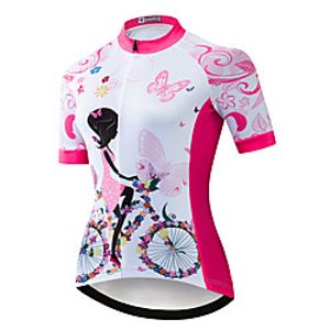 21Grams Women's Short Sleeve Cycling Jersey Summer Spandex Polyester Pink Butterfly Bike Jersey Top Mountain Bike MTB Road Bike Cycling Quick Dry Moisture Wicking Breathable Sports Clothing Apparel Lightinthebox
