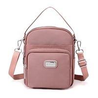 Women's Crossbody Bag Mobile Phone Bag Nylon Daily Zipper Waterproof Durable Solid Color Black Pink Red Lightinthebox - thumbnail