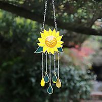 Indoor Pendants Dripping Sunflower Pendants Alloy Flower Wind Chimes Pendants Lightinthebox - thumbnail