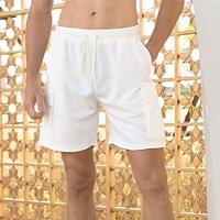 Men's Linen Shorts Summer Shorts Beach Shorts Pocket Drawstring Elastic Waist Plain Comfort Breathable Short Holiday Vacation Beach Hawaiian Boho Black Khaki Micro-elastic Lightinthebox