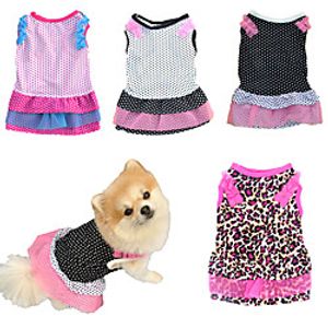 Cat Dog Dress Polka Dot Cosplay Wedding Dog Clothes Puppy Clothes Dog Outfits Leopard White Black Costume Baby Small Dog for Girl and Boy Dog Cotton XS S M L Lightinthebox