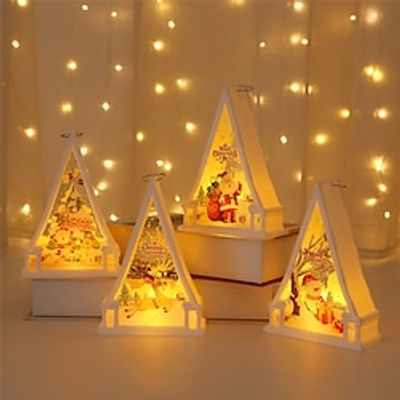 Christmas Decorative Tabletop Ornaments Retro LED Wind Lights Small Night Lights Hanging Ornaments Window Decorations and Props 1PC Lightinthebox