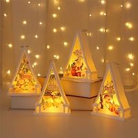 Christmas Decorative Tabletop Ornaments Retro LED Wind Lights Small Night Lights Hanging Ornaments Window Decorations and Props 1PC Lightinthebox - thumbnail