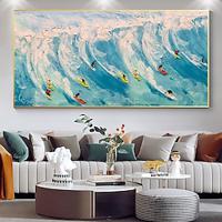 Mintura Handmade Surfing Oil Paintings On Canvas Large Wall Art Decoration Modern Abstract Seascape Picture For Home Decor Rolled Frameless Unstretched Painting Lightinthebox