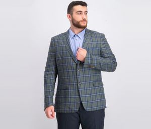 Mens Vena Linen Window Pane Sportcoat  Green/Blue