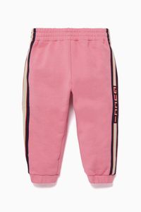 Pink Jacquard Stripe Cotton Jersey Sweatpants