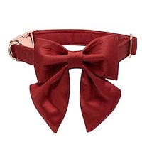 Dog Collar Tie  Bow Tie Solid Colored Bowknot Fashion Cute Sports Casual  Daily Dog Clothes Puppy Clothes Dog Outfits Soft Green Blue Rosy Pink Costume for Girl and Boy Dog Polyster XS S M L XL Lightinthebox - thumbnail