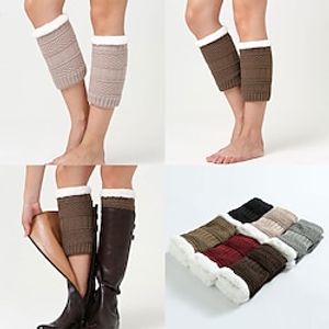 Women's Leg Warmers Boot Cuffs Daily Solid Color Knit Casual Boho  Bohemian Warm Leg Shaping 1 Pair Lightinthebox