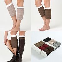 Women's Leg Warmers Boot Cuffs Daily Solid Color Knit Casual Boho  Bohemian Warm Leg Shaping 1 Pair Lightinthebox - thumbnail