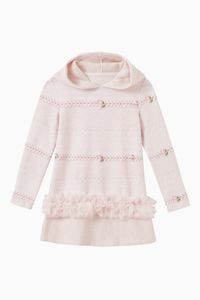 Roses Hooded Dress in Cotton Knit