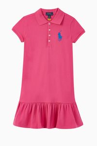 Big Pony Cotton Mesh Polo Dress