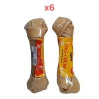 Puppy Dog Chew Knotted Bone 6-6.5 Inch (Pack of 6)