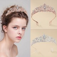 Bride Crown Headgear Ball Party Hair Hoop Wedding Dress Light Luxury Alloy Water Diamond Anti slip Comb Hoop Lightinthebox