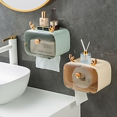 Deer Antler Tissue Box Bathroom Punch-Free Waterproof Tissue Box Toilet Roll Paper Box Paper Towel Shelf Box Lightinthebox