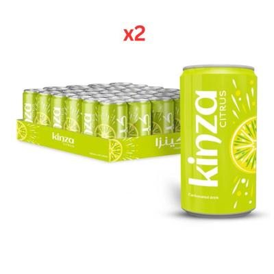 Kinza Carbonated Drink Citrus 185Ml Pack of 30 - Bundle of 2 Cartons