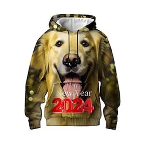 Graphic Animal Men's Fashion 3D Print Hoodie Sports Outdoor Holiday Vacation Hoodies Yellow Brown Hooded Print Front Pocket Spring   Fall Designer Hoodie Sweatshirt Lightinthebox