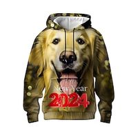 Graphic Animal Men's Fashion 3D Print Hoodie Sports Outdoor Holiday Vacation Hoodies Yellow Brown Hooded Print Front Pocket Spring   Fall Designer Hoodie Sweatshirt Lightinthebox - thumbnail