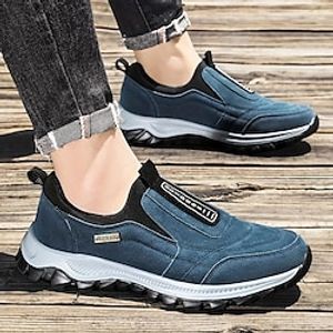 Men's Loafers  Slip-Ons Slip-on Sneakers Hiking Walking Vintage Casual Outdoor Fabric Slip Resistant Slip-on Black Blue khaki Spring Fall Lightinthebox