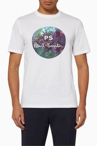 Floral Circle Logo Cotton T-Shirt