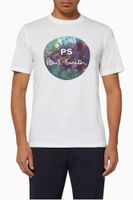 Floral Circle Logo Cotton T-Shirt - thumbnail