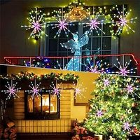 2pcs 1PC Remote Control Waterproof Battery Pack Power Supply 8-Mode Fairy Tale Fireworks LED String Lights Meteor Lights Wedding Valentine's Day Party Room Decoration Lightinthebox - thumbnail