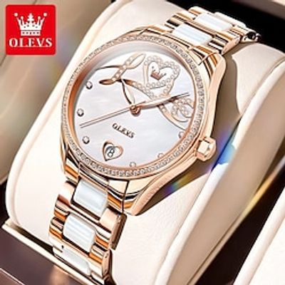 OLEVS 6686 New Mechanical Watch For Women Love Dial Waterproof Luminous Women's Watches Calendar Automatic Ladies Wristwatch miniinthebox