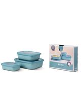 Mepal Cirqula Rectangular Storage Bowl Set of 3 Pieces 500 ML, 1 Liter, 2 Liter Nordic Green