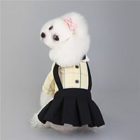 Dog Cat Jumpsuit Dress Bowtie Basic Adorable Cute Dailywear Casual  Daily Dog Clothes Puppy Clothes Dog Outfits Breathable Light Yellow Yellow Blue Costume for Girl and Boy Dog Padded Fabric S M L Lightinthebox - thumbnail