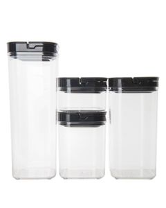 Little Storage Black Flip Canister Value Pack 4 Pieces