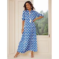 Women's Tie Neck Maxi Dress Half Sleeve Summer Spring Lightinthebox