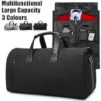 Men's Suit Storage Travel Bag Handbag Crossbody Bag Shoulder Bag Gym Bag Duffle Bag Oxford Cloth Outdoor Daily Holiday Zipper Large Capacity Waterproof Foldable Solid Color Black Light Grey Dark Grey miniinthebox - thumbnail