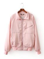 Casual Loose Zipper Fly Women Jackets - thumbnail