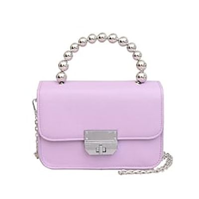 Women's Top Handle Bag PU Leather Solid Color Daily Going out White Black Purple Pink Lightinthebox