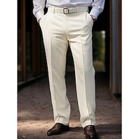 Men's Dress Pants Trousers Suit Pants Zipper Button Pocket Plain Comfort Breathable Outdoor Daily Going out Fashion Casual Royal Blue Khaki miniinthebox