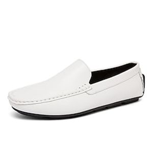 Men's Loafers  Slip-Ons Moccasin Comfort Shoes Crib Shoes Casual Classic Daily Office  Career Leather Black White Fall Spring miniinthebox