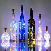Wine Bottle Lights With Cork Battery Operated Fairy String Lights1Mini Copper Wire Bottle Lights For DIY Party Decor ChristmasHalloweenWedding Lightinthebox - thumbnail