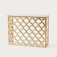 Geometric Bevelled Mirror Top Console Table - 108x37x80 cms