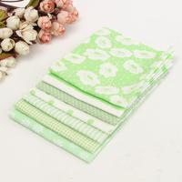 7Pcs Set Green DIY Cotton Fabric DIY Household Goods Patchwork Handcraft Sewing Cloth - thumbnail
