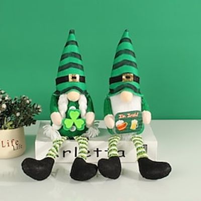 St. Patrick's Day Striped Long-Legged Doll Decoration - Irish Festival Faceless Doll Puppet for Display in Windows or Showcases Lightinthebox