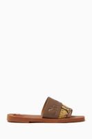 Patchwork Woody Flat Mule Sandals in Leather - thumbnail